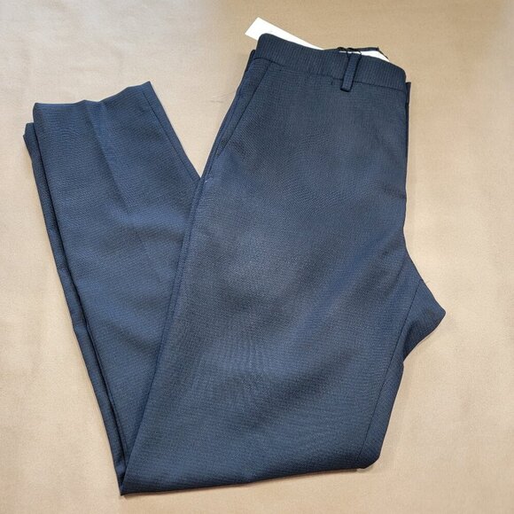Zara Mens Size 30 Textured Straight Leg Navy Blue Dress Pants, NEW - Picture 1 of 14
